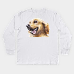 Happy Golden Retriever dog Kids Long Sleeve T-Shirt